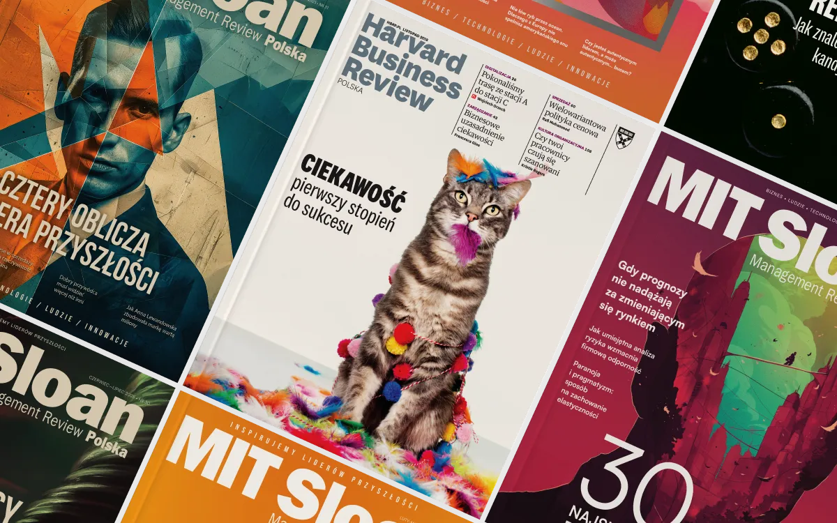 Okładki magazynów Harvard Business Review Polska i MIT Sloan Management Review Polska wydawanych przez ICAN Institute